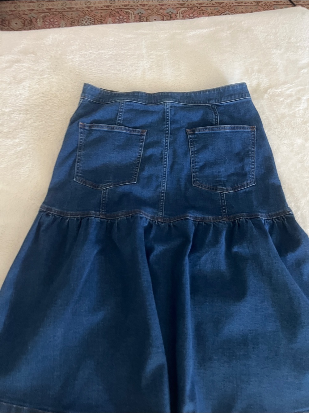 Madewell women’s jean Dark Blue Button-Front Denim Midi Skirt size 29 - Picture 16 of 16